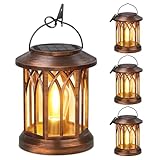 WdtPro Solar Lanterns Outdoor Hanging 4 Pack, Upgraded Bright Solar Lantern Lights Outdoor Waterproof, Solar Powered Lantern Over 12Hrs for Outside Garden Yard Patio Decor (Copper)