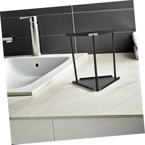 Estante de baño de esquina resistente organizador metálico doble para cosméticos 8