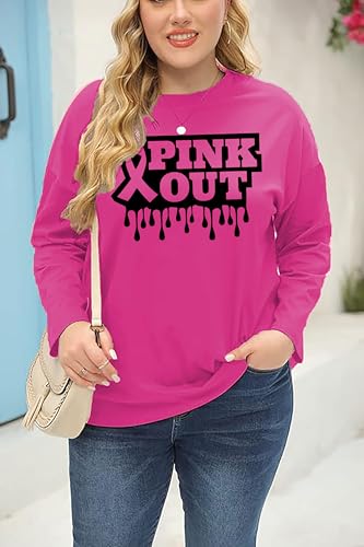 YALUCOR Women Plus Size Breast Cancer Shirt Breast Cancer Awareness Tee We Fight Together Tshirt Pink Ribbon Long Sleeve Tops2