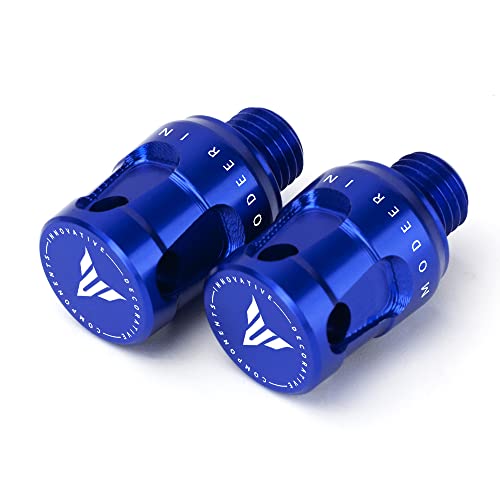 Modeer For MT03 MT07 MT09 / SP MT10 MT25 MT125 FZ07 09 All Year Motorcycle CNC M10 x 1.25 Rear view Mirror Hole Plugs Screws Rearview Mirror Holder Accessories (blue)