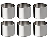 Cake Rings 6 Packs 2.4 x 2 inch Stainless Steel Nonstick Tart Ring Round Ring Molds Mousse Dessert R