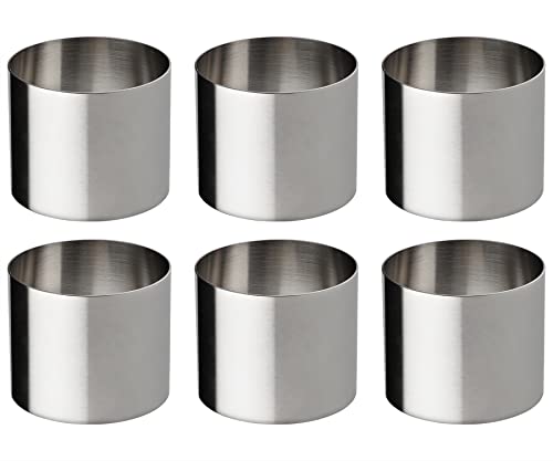 Cake Rings 6 Packs 2.4 X 2 Inch Stainless Steel Nonstick Tart Ring Round Ring Molds Mousse Dessert Rings Tart Molds For Baking (6 X Tall) #TOP7
