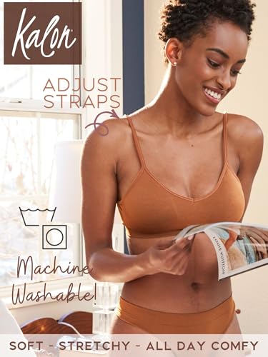 Image of Kalon Women's 4 Pack Racerback Sports Bralette Seamless Wireless Comfort Bra