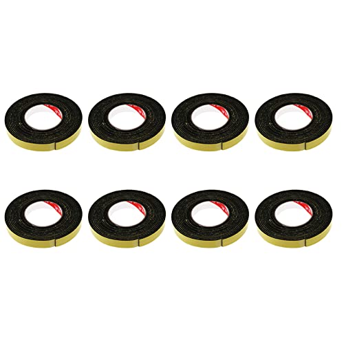 Kznifmk 8piezas 5M Negro Cinta de Espuma Autoadhesiva de Un Solo Lado Celula Cerrada 20 mm X 3 mm Espesor
