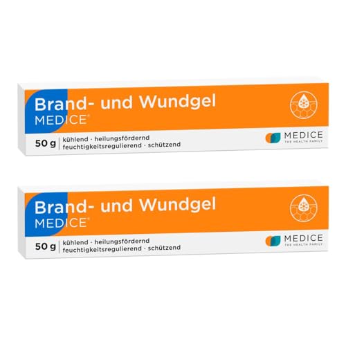 Brand- und Wundgel Medice 2x 50 g Kühleffekt bereits nach 2 Minuten zur Behandlung von Verbrennungen Sonnenbrand Insektenstichen und Schürfwunden