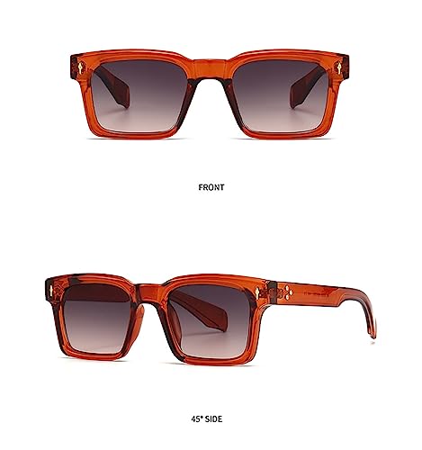 Heptagram Square Sunglasses for Women Men Trendy Chunky Rectangle Eyewear Black Shades UV400 Protection2