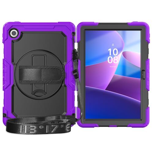 Coque Lenovo Tab 10.1 antichoc pour éviter les casses d'écran avec sangle violette