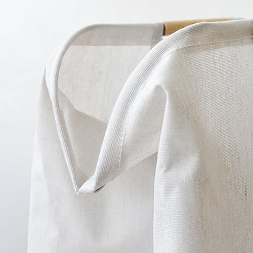 Large Laundry Basket, 9.5 Gallons High Capacity Cube Shaped Foldable Tear-Resistant Large Storage Basket,Wooden Handle Thickened Fabric Fabric Laundry Hampers for Laundry Room Bathroom - image 6