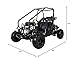 HHH Gokart GK110 Upgraded 125cc Go Kart Gas Fully Automtatic with Reverse Youth Kids 2 Seater 125cc Kart (Black Color)