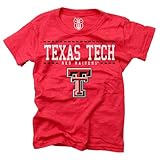 Wes and Willy NCAA Girls S/S Blended Tee,Texas Tech Red Raiders,7-8,Cherry