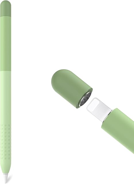 Delidigi Cover for Apple Pencil 1st Generation, Gradient Color Silicone Case Sleeve Grip Accessories Compatible with Apple Pencil 1st Gen(Gradient Green)