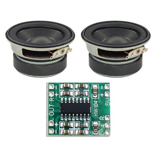 Image of Electronic Spices Combo of Mini 3Watt Speaker 4ohm Speaker with PAM8403 Mini 2 Channel 3W Stereo Class D Audio Power Amplifier Module Board