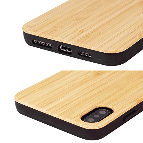 Real Bamboo Wood Phone Cases Compatible With Iphone Xr Wood Case Natural Timber Grain Protective Shell Classy(Tpu Soft Edge Bamboo Wood) #TOP4