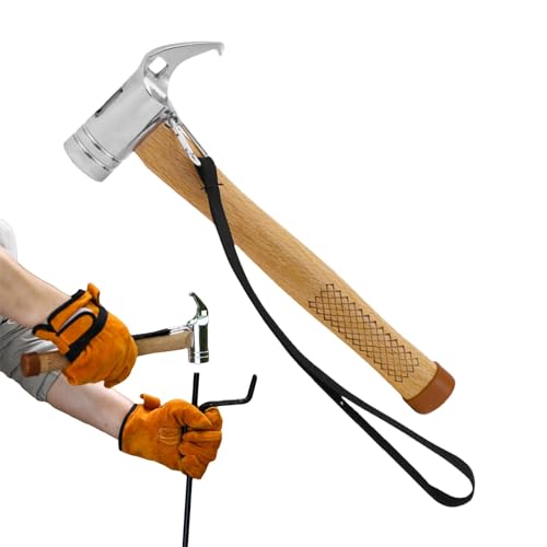 HunicandIU Camping Hammer Pfahlentferner, Hammer für Zeltheringe,Mallet Hammer Zelthammer - Hammer mit Holzgriff, Pfahlhammer, Campinghammer, Zeltpfahlhammer, Campingausrüstung