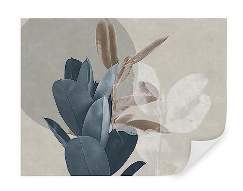 TAPEKO - Carta da parati moderna 400x280 cm, fotomurali serie premium design, ficus in diverse tonalità, carta da parati per camera letto, soggiorno, u71334