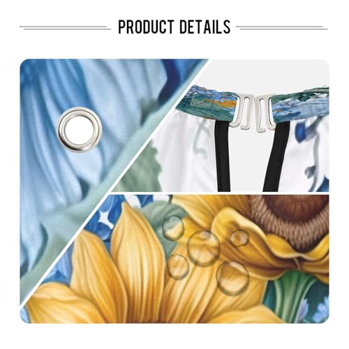 Capa para cortar cabello impermeable profesional Sunflowers and Bluebells (2) con cierre ajustable de broche para peluquería miniatura 4