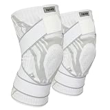 Tenace Ginocchiera per Jiu Jitsu, Grappling, protezione ginocchia a compressione e imbottitura, MMA, BJJ, Muay Thai, Judo, alta durata e prestazioni (2, Bianco, L)