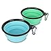 Yisscen Tazón de Fuente Plegable del Perro, Portable Travel Silicone Pet Food Tazón de Fuente de Agua del Conjunto de 2, Silicona de la categoría alimenticia BPA libremente