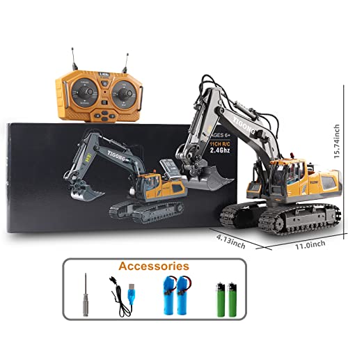 Image of Dwi Dowellin Remote Control Excavator Toys for Boys,Construction Rc Excavators for Kids Age 4-7 8 9 10 Year Old,Ideal Toys,Batteries Included