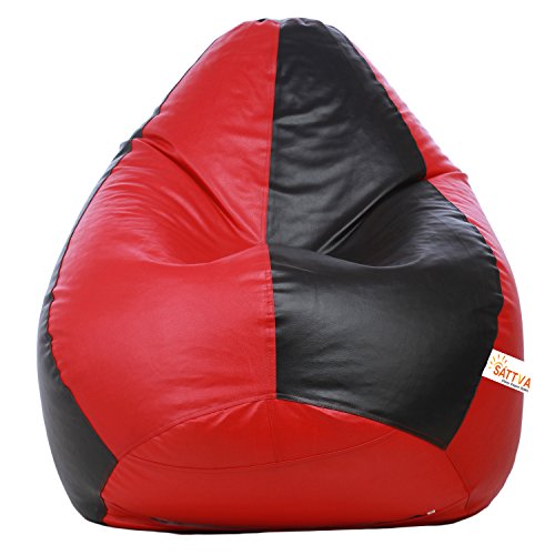 Image of Sattva Classic Bean Bag Cover Without Beans XXL Size Dual Colour - Black Red