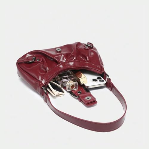 Image of Women's Y2K Purse Shoulder Bag Top Handle Handbag Small Punk Hobo Clutch Purses Bags Trendy Trendy Leather Buckle Punk Purses