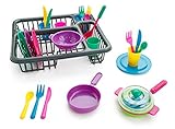 Playkidz: Super Durable Kids Play Dishes - Pretend Play Childrens Dish Set - 27 Piece with Drainer