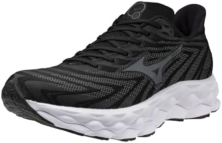 Mizuno Tênis de corrida masculino Wave Sky 8, Preto, cinza