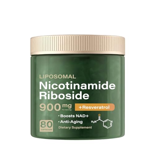 NAD Supplement, NAD Nicotinamide Riboside Resveratrol 900mg - High Purity NAD Supplement for Energy & Healthy Aging – 80 Capsules The