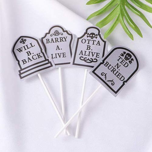 Gadpiparty 24Pcs Halloween Cake Toppers Grafstenen Kerkhof Cupcake Toppers Halloween Cake Decoraties Voor Halloween… - Afbeelding 7