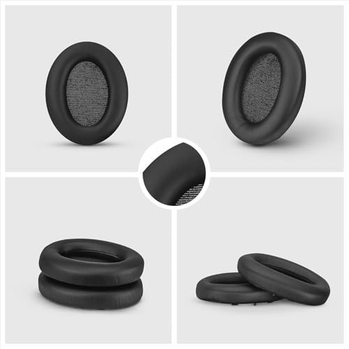 Image of Sounce Replacement Earpads Cushions Compatible with Sony WH-1000XM4 (WH1000XM4) Over-Ear Headphones Premium Black Softer Leather Earmuffs with High-Density Noise Cancelling Durable (1 Pair)