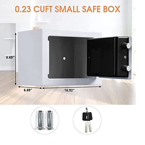 Fireproof Small Safe Box For Money, 0.23 Cu Ft Mini Fireproof Safe With Combination Lock, Digital Safe For Kids Home Hotels Business (17Sp-White-1) #TOP5