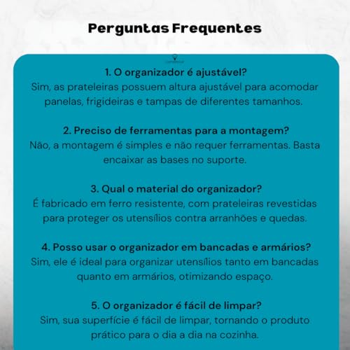 Suporte Organizador de Panelas e Tampas com Altura Ajustável – Rack de Cozinha, Estante Multifuncion