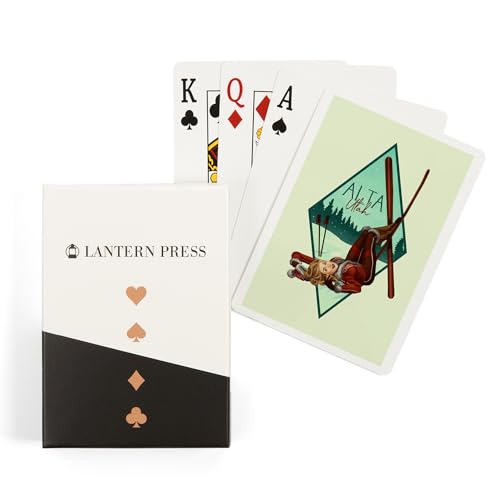 Lantern Press Alta Utah Ski Pinup, 52 Cartas Poker