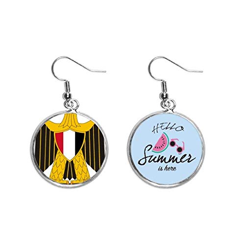 Pendientes de Egipto con escudo nacional en metal dorado estilo drop para verano