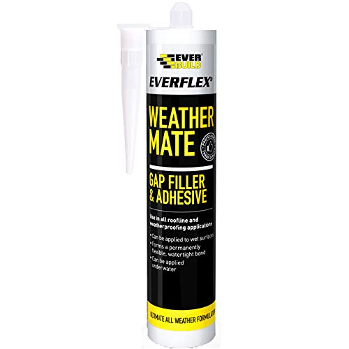 Price comparison product image Everbuild Everflex Weather Mate Gap Filler & Adhesive Water Resistant Permanently Flexible For Exterior Use Black 295ml Cartridge