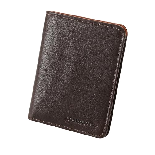 Carteira Masculina de Couro Bovino Proteção Antifurto RFID Couro50 Luz/SP - RESERVA ESPECIAL (Café/Caramelo)