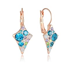 Blue Green Crystals/Rose Gold-tone