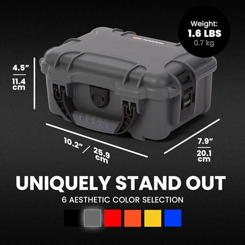 Image of NANUK 904 Empty Hard Case - IP67 Waterproof Protective Hard-Shell Case, Impact-Resistant & Dustproof Storage Case, Perfect for Travel, 10.2 inch x 7.9 inch x 4.5 inch, Made in Canada - Graphite