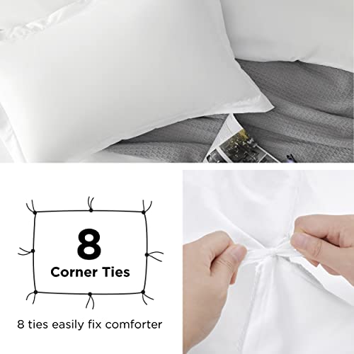 Bedsure USB0B0B1AW2QU White Duvet Cover Queen Size thumb #5