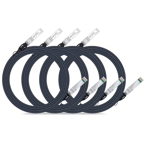 Image of ipolex 10G SFP+ Twinax Cable, Direct Attach Copper(DAC) Passive Cable, 3m (9.84ft), for Cisco SFP-H10GB-CU3M, Meraki, Ubiquiti, Mikrotik, Intel, Fortinet, Netgear, D-Link, Supermicro, TP-Link, 4 Pack