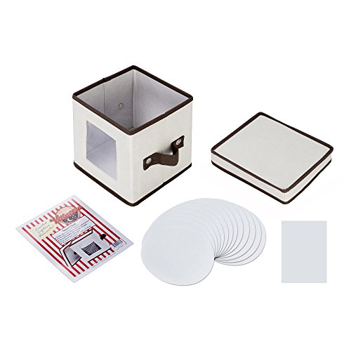 VILLACERA O peito de pires comporta doze pires de 18 cm, tela natural com acabamento marrom