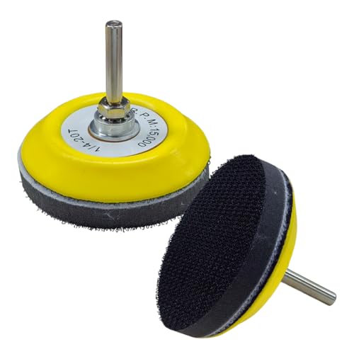 Image of 2PCS 3 inch Hook and Loop Sanding Pad Polishing Tool Kit - Includes Soft Foam Layer Buffering Pad & 1 /4 inch Shank Adapter Drill Attachment, Sanding Disc Replacement Accessory for Die Grinder Rotary Tool