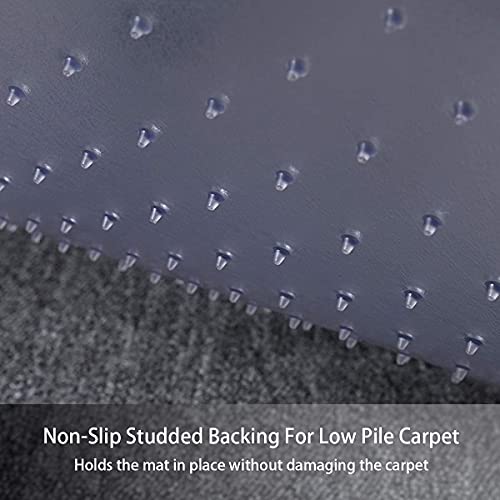 HOMEK Office Chair Mat for Carpeted Floors - Clear Carpet Chair Mat with Lip 48”x 36”x 0.09” - Thumbnail 5