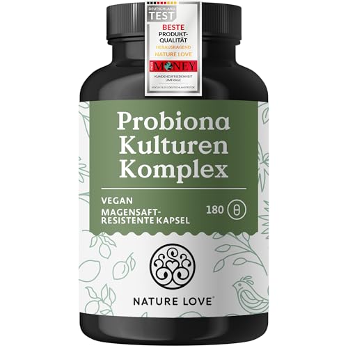 Probiona Komplex - 20 Bakterienstämme + Bio Inulin - 180 magensaftresistente DRCaps® Kapseln - 2X hochdosiert: 20 Mrd KBE je Tagesdosis - Vegan, hergestellt in Deutschland