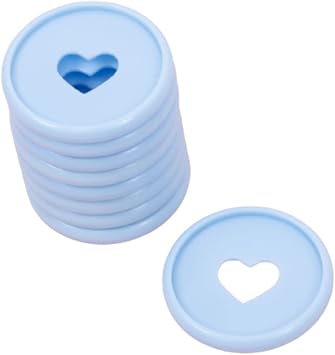 Craftelier - Plastic Disc Rings M with Die Cut Heart for Binding Planners or Albums | Ideal for Scrapbooking and Other Crafts | Pack of 9 pcs 35 mm Diameter - Baby Blue Colour