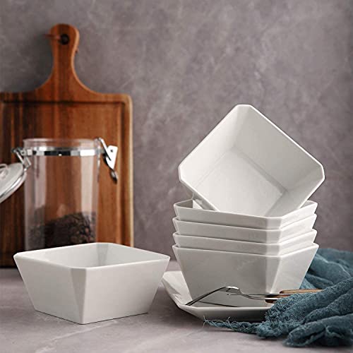 Samsle Porcelain Cereal Bowls, 16 Oz Square Serving Bowls Set thumb #6