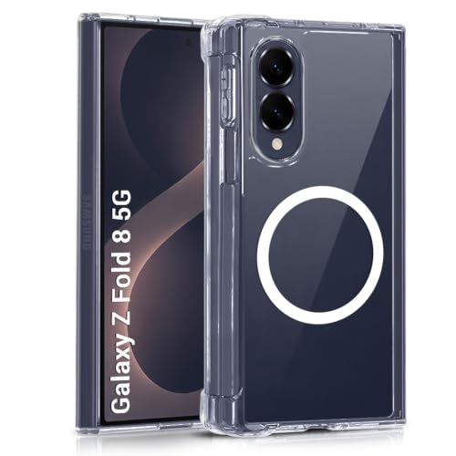 Image of TheGiftKart Crystal Clear Back Cover Case for Samsung Galaxy Z Fold 8 5G Compatible with MagSafe | Shock Proof 360 Protection | Hard Back Cover Case for Samsung Z Fold8 (PC & TPU, Transparent Bumper)