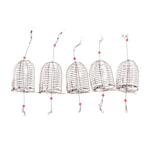 LIOOBO Stainless Steel Fishing Bait Cage Lure Cage Bait Fishing Trap Basket Feeder