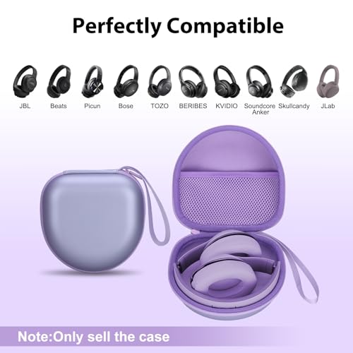 Image of Headphone Case Compatible with JBL /Beats /BERIBES /Jlab /Picun /TOZO /KVIDIO /Soundcore Anker /Skullcandy Noise Cancelling Over-Ear Headphones, Pearl Purple
