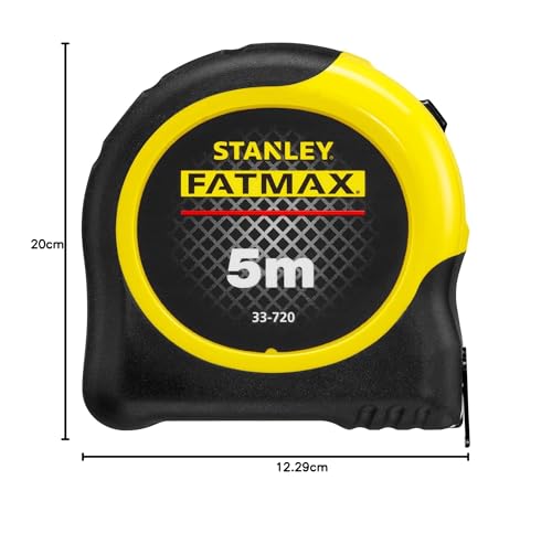 STANLEY FATMAX Mètre à Ruban 5 M - Revêtement Blade Armor - Ruban Ultra Épais - Plus Résistant - Revêtement Mylar Anti-Abrasion et Anti-Corrosion 0-33-720